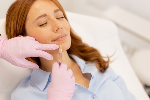 woman receiving fillers