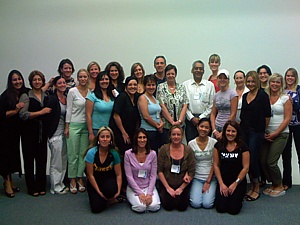 National Laser Institute students gather for a group photo after completing their laser hair removal courses.