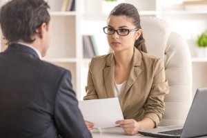 A National Laser Institute graduate sits down for her interview with a potential employer.
